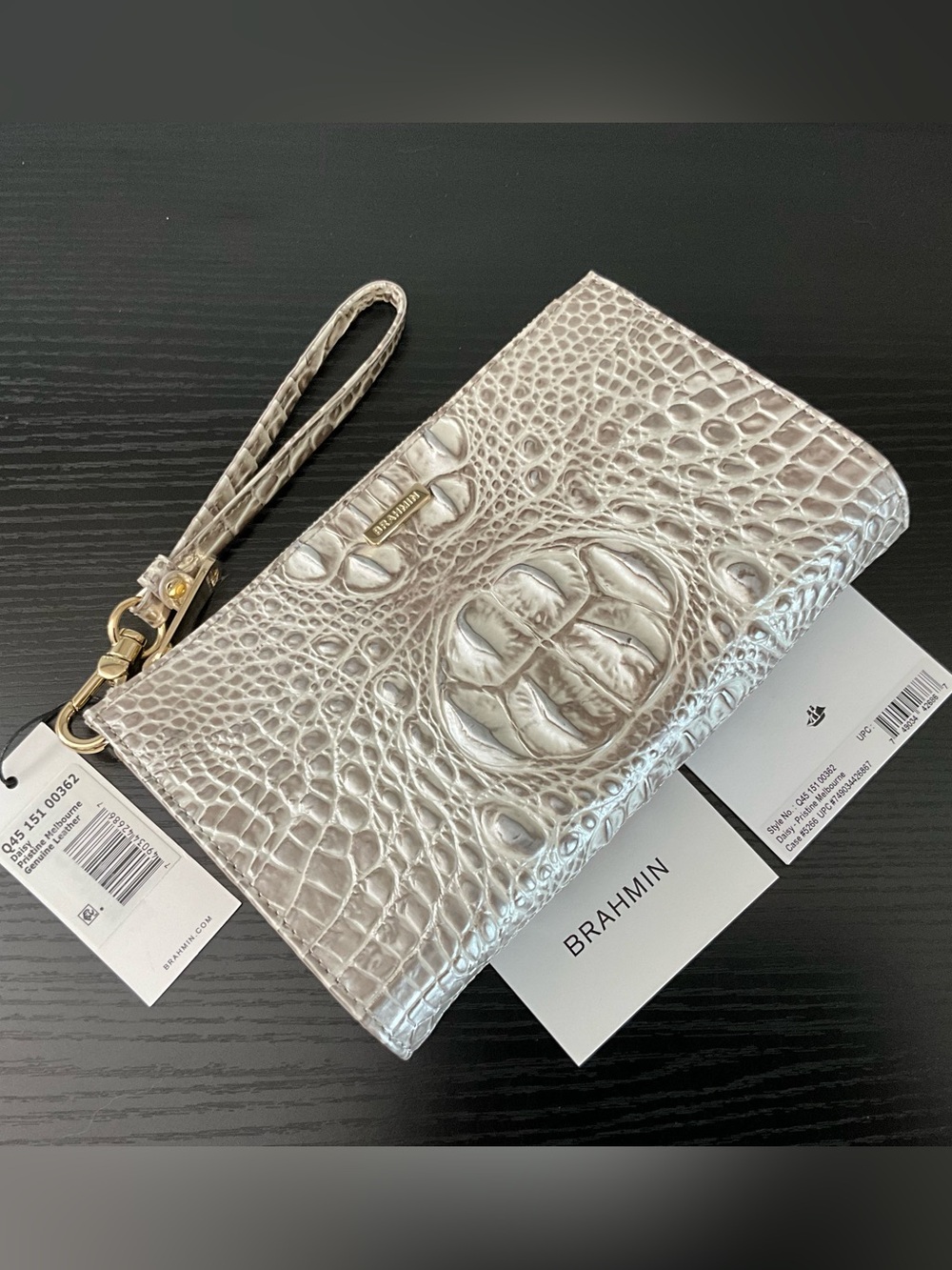 Brahmin Daisy PRISTINE MELBOURNE Leather WRISTLET CLUTCH W/Eye RARE